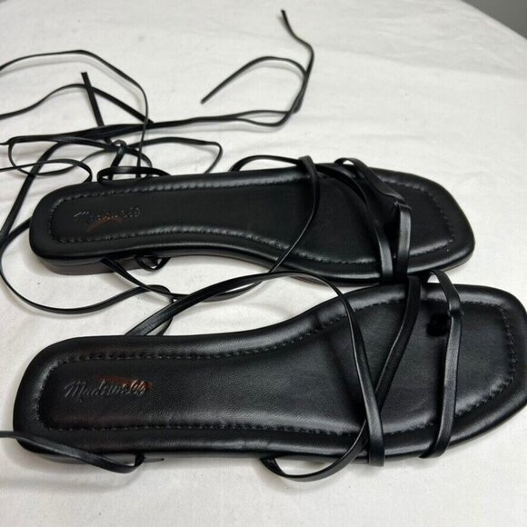 Madewell $98 The Carrie Lace Up Sandal Black Size 7.5 NR014 - Picture 4 of 8